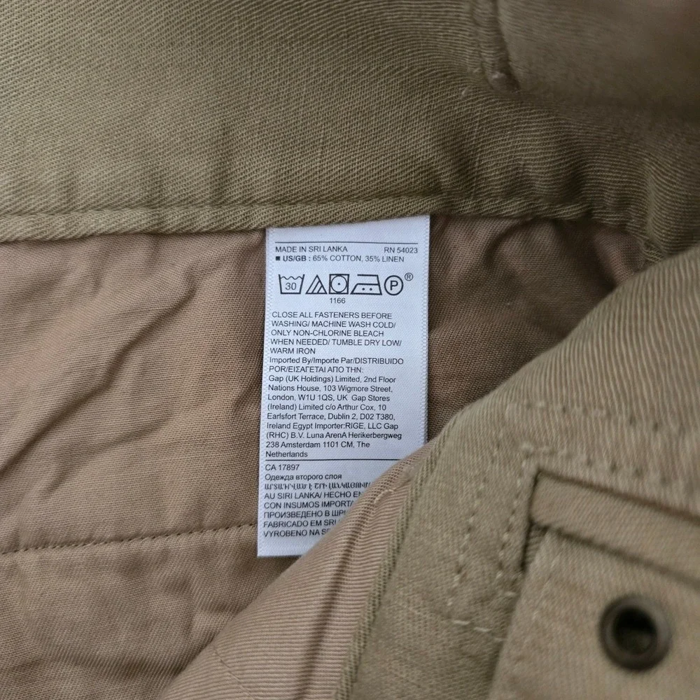 Banana Republic Herritage Explorer Utility Cargo Pants Womens Size 8 Khaki Linen